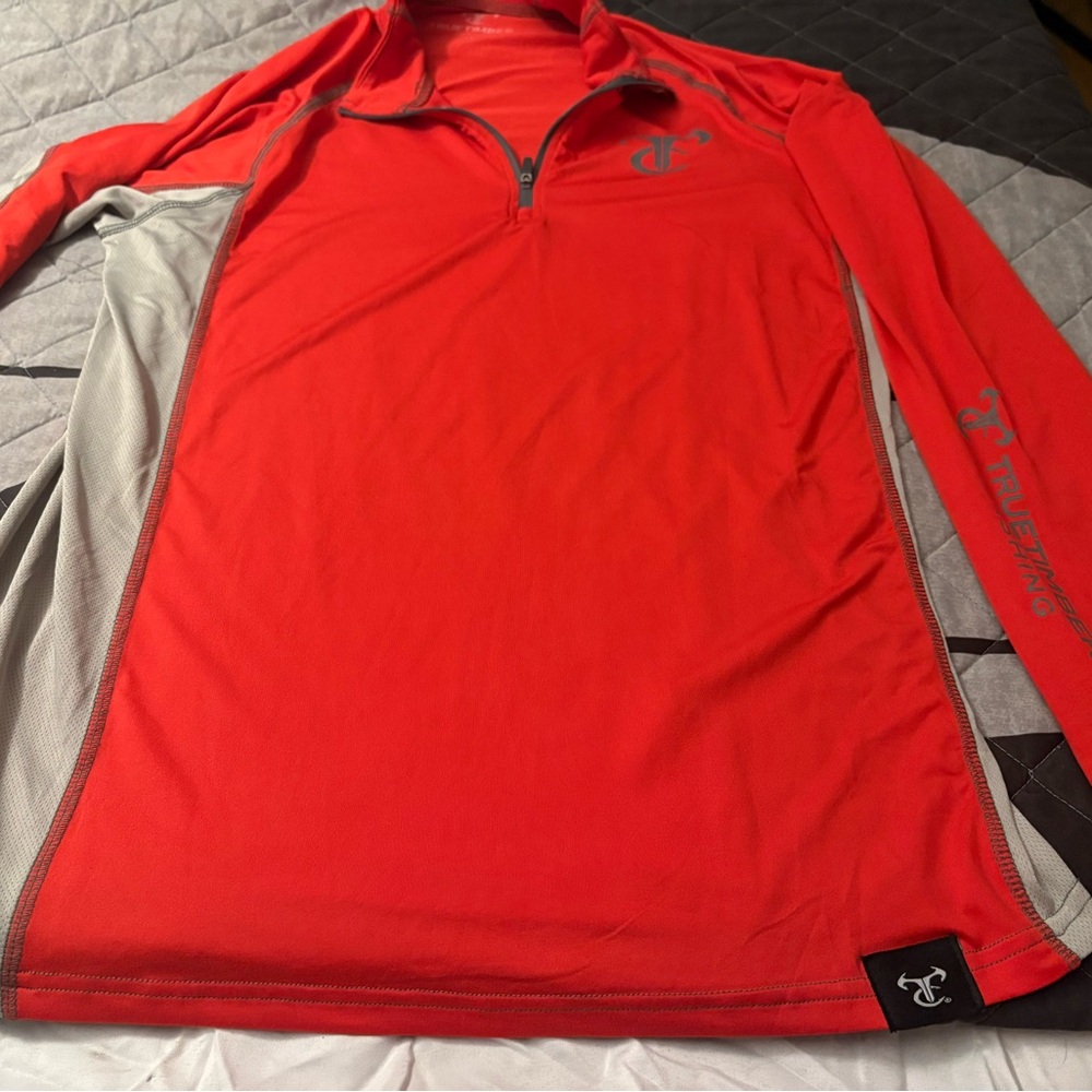 Men's Red Long Sleeve Polo Shirt